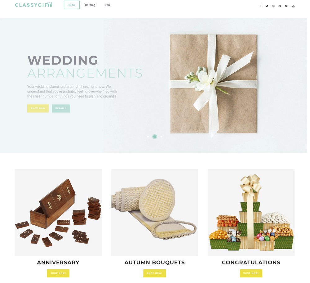 Classygift free shopify theme