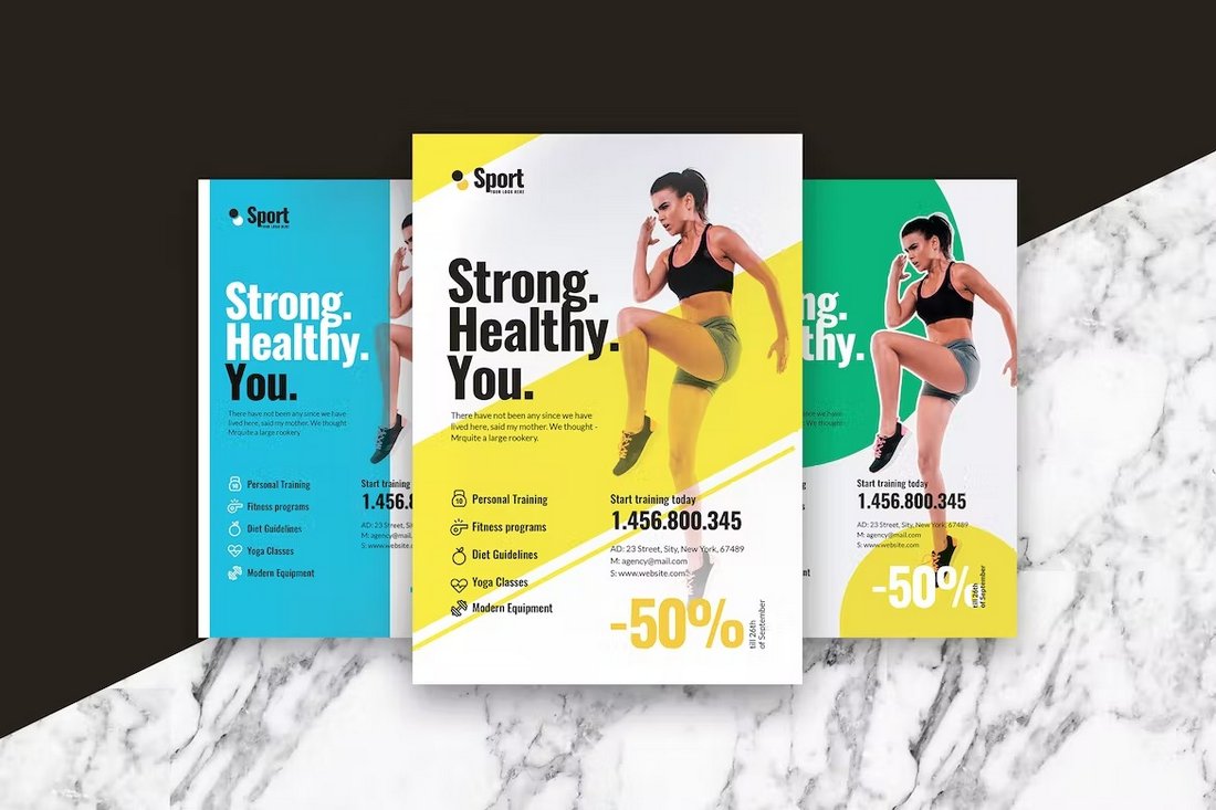 Clean Fitness Flyer Templates