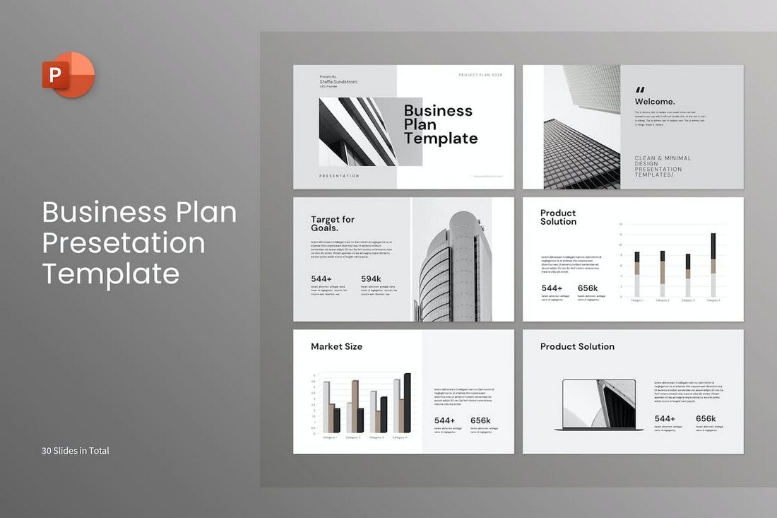 Clean PowerPoint Business Plan Template