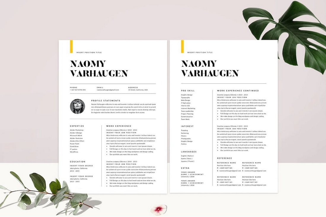 Clean Resume CV InDesign Template