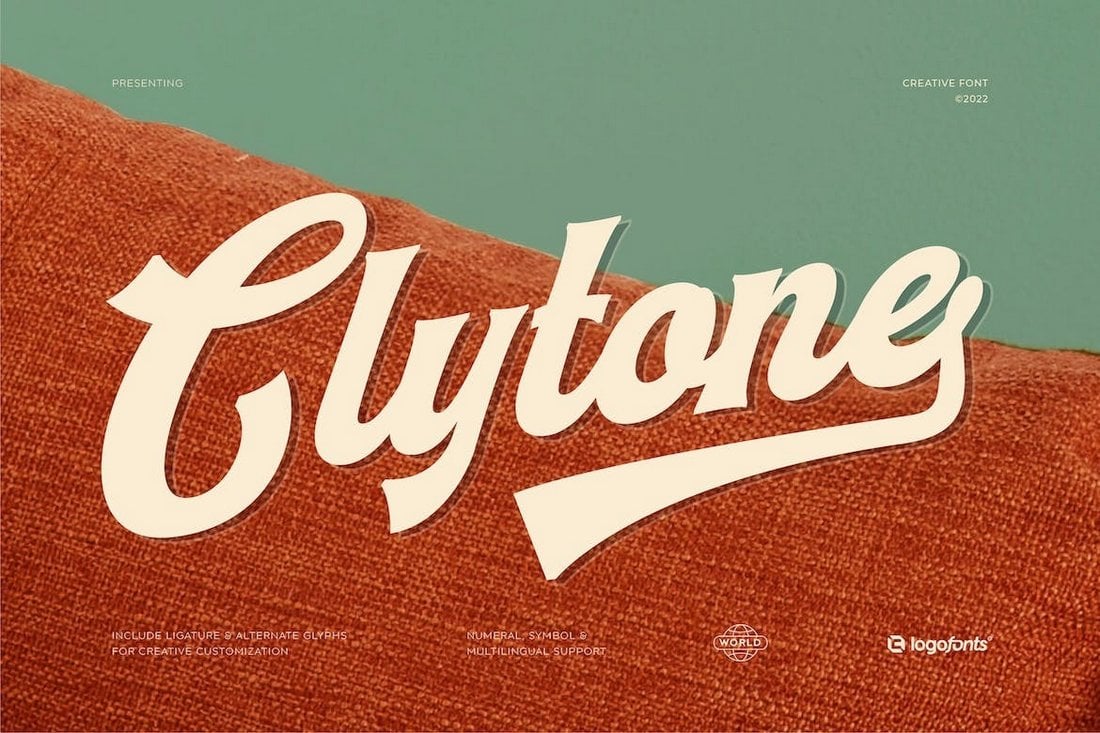 Clytone - Vintage Baseball Font