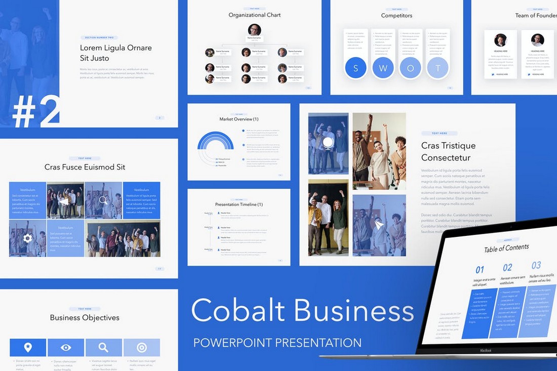 Cobalt Business Agenda PowerPoint Template