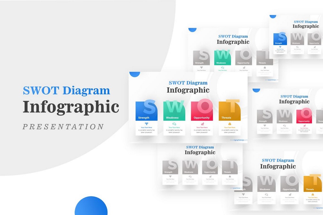 Colorful SWOT Analysis Infographic PPT Presentation