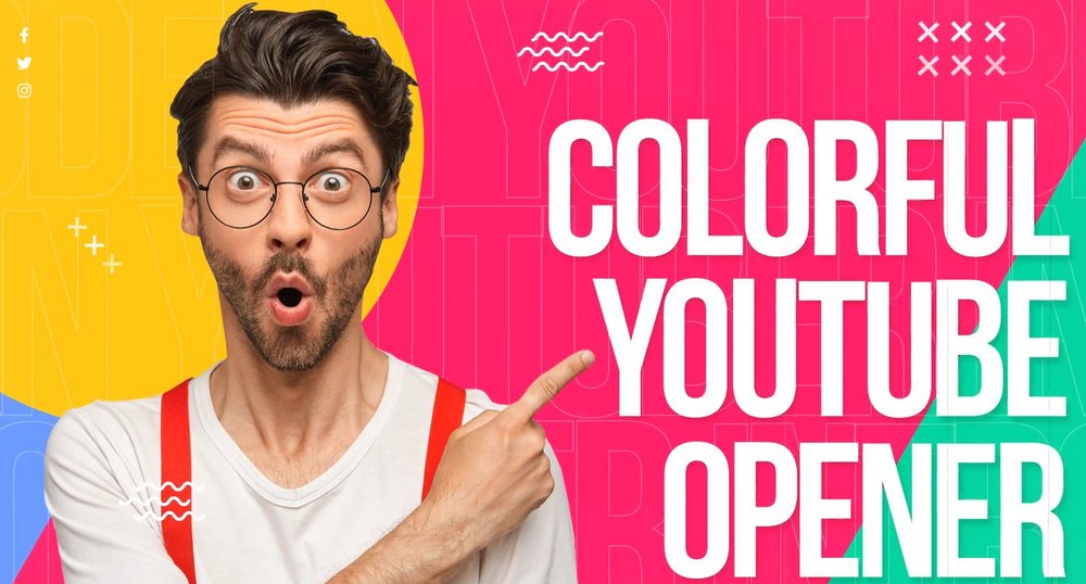 Colorful Youtube Opener - After Effects Slideshow Template