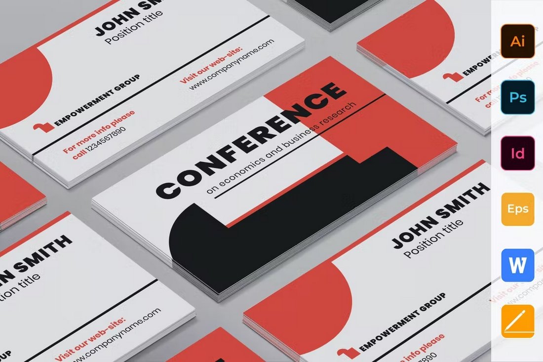 Conference Business Card Template for Word