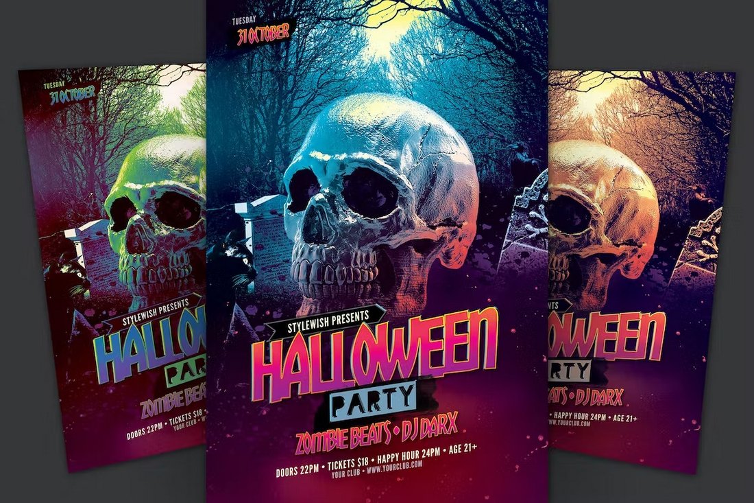 Cool Halloween Party Flyer Template