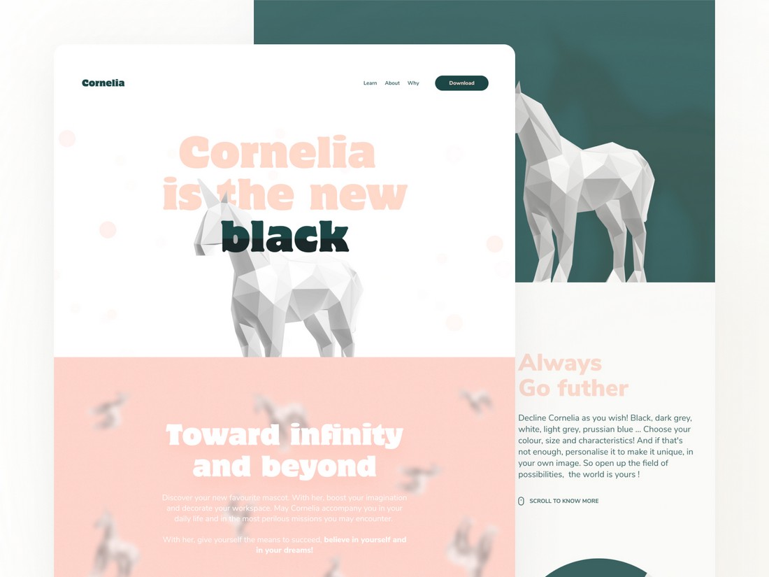 Cornelia - Free Landing Page Template for Sketch