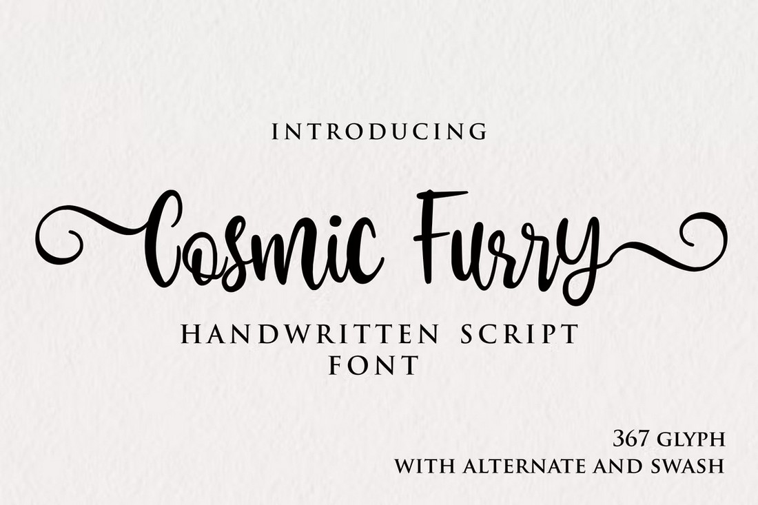 Cosmic Furry - Handwritten Script Font with Swash