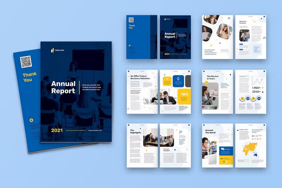 Creative Annual Report Template for InDesign