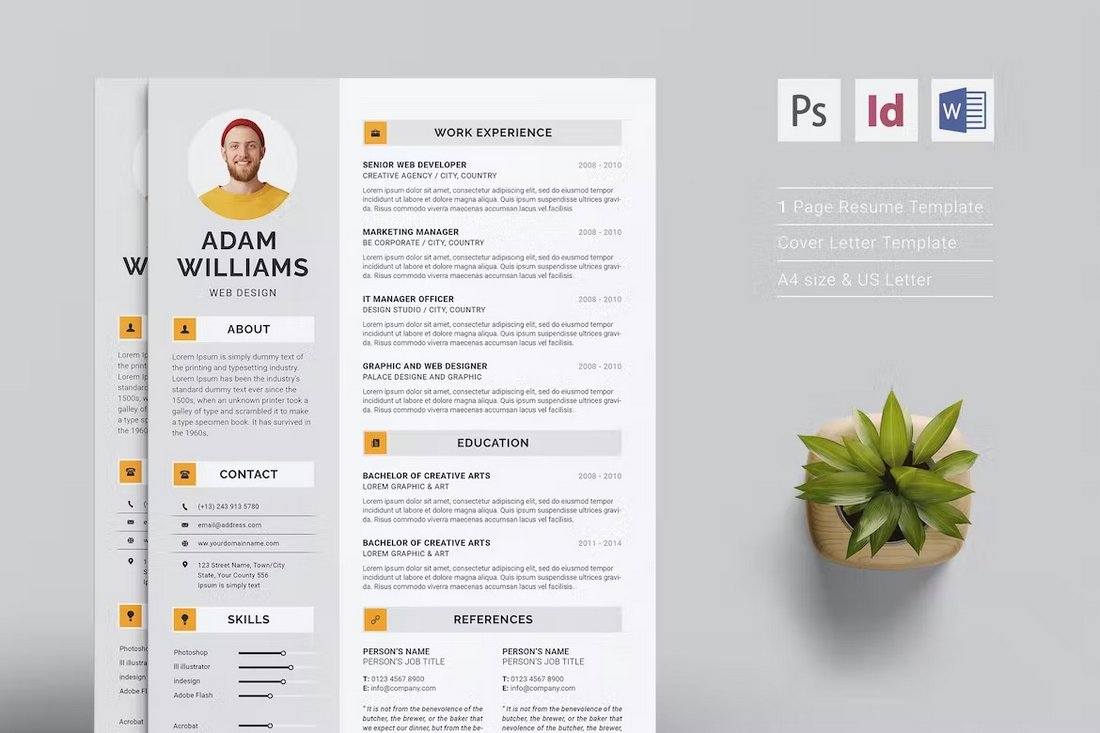 Creative CV Resume InDesign Template