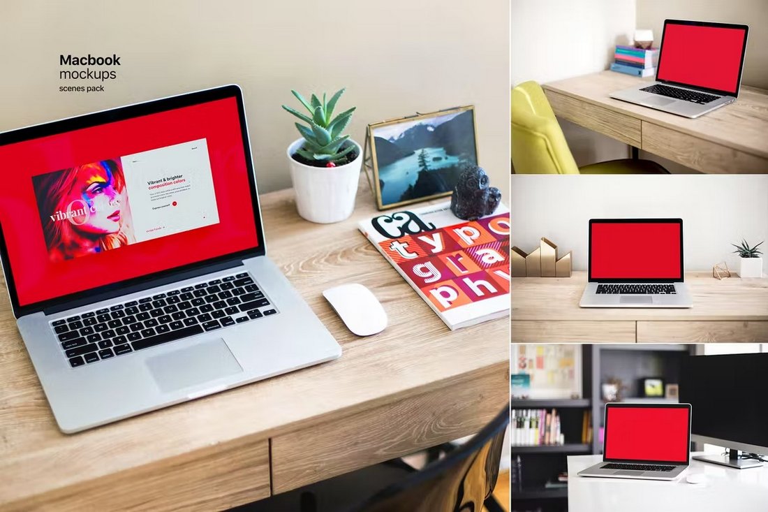 Creative Desk Laptop Mockup Templates