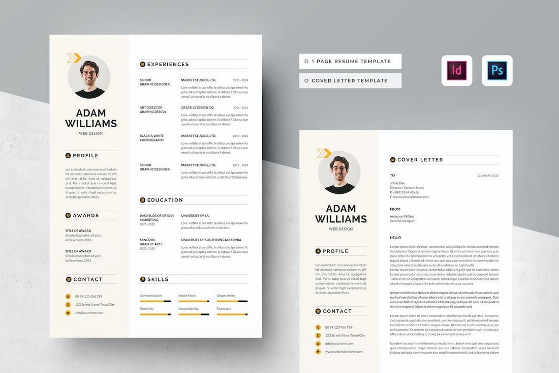 Creative InDesign Resume Template for Freelancers