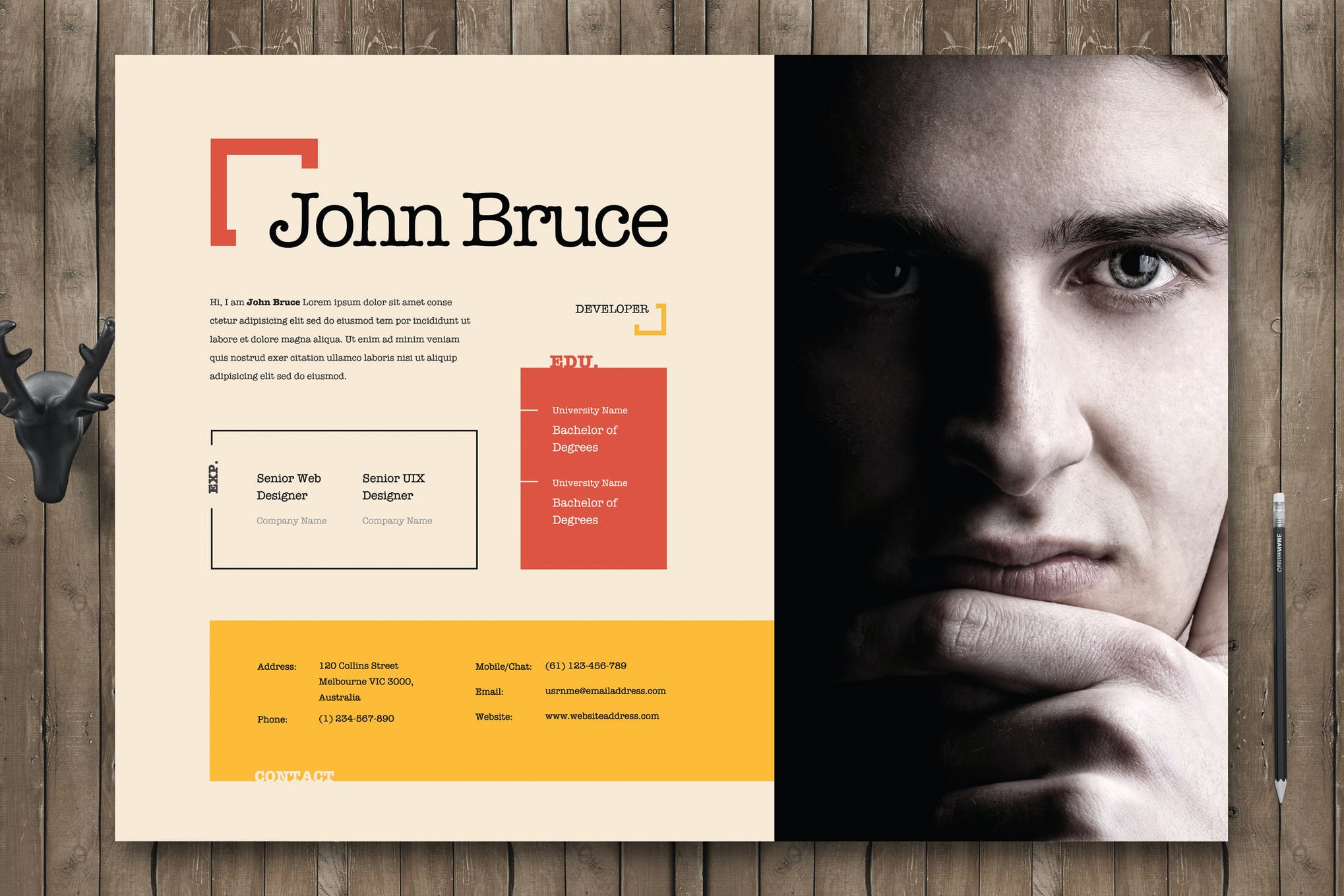 Creative Retro Modern Resume Cv Template