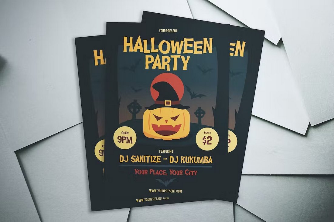 Dark Halloween Party Flyer Template