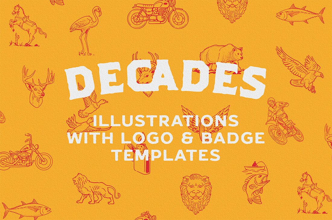 Decades - Free Badge Logo Templates