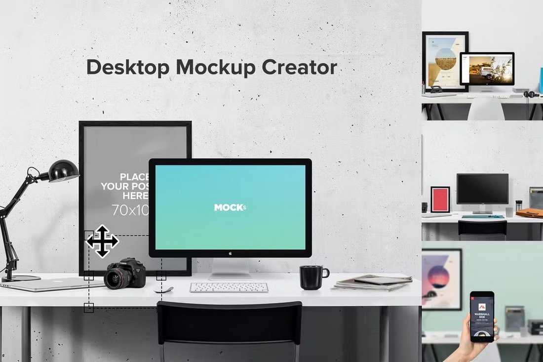 Desktop Scene Photoshop Mockup Creator