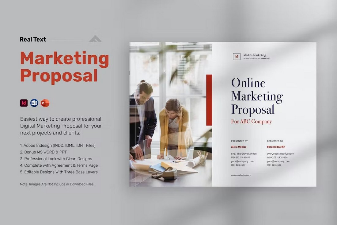 Digital Marketing Proposal Template with Real Text