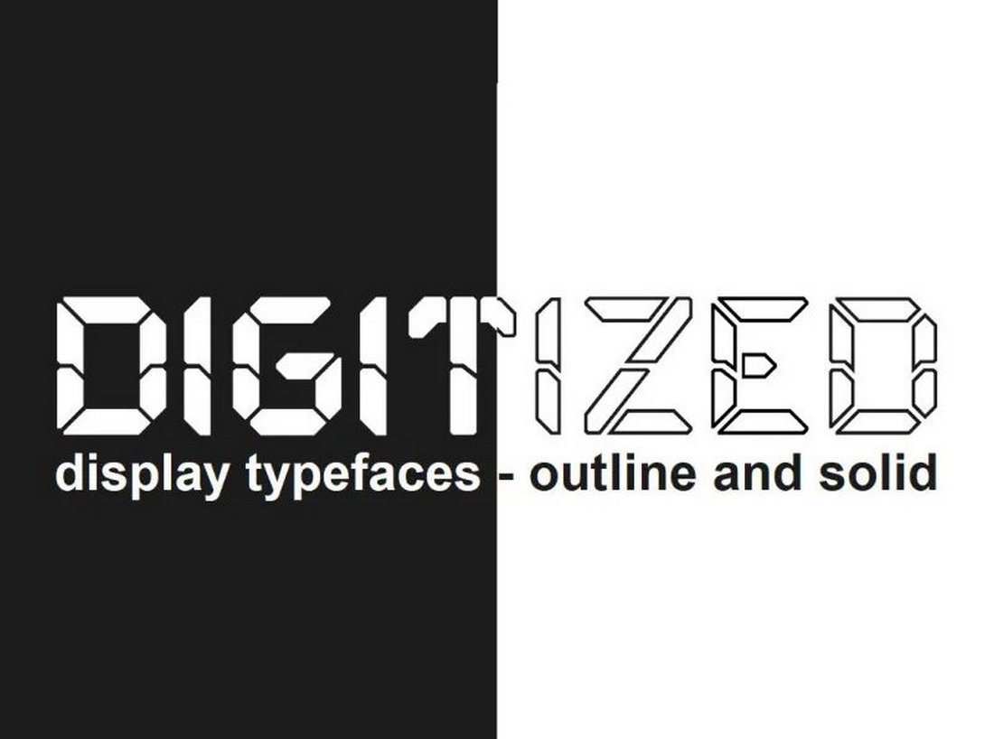 Digitized - Free Outline Font