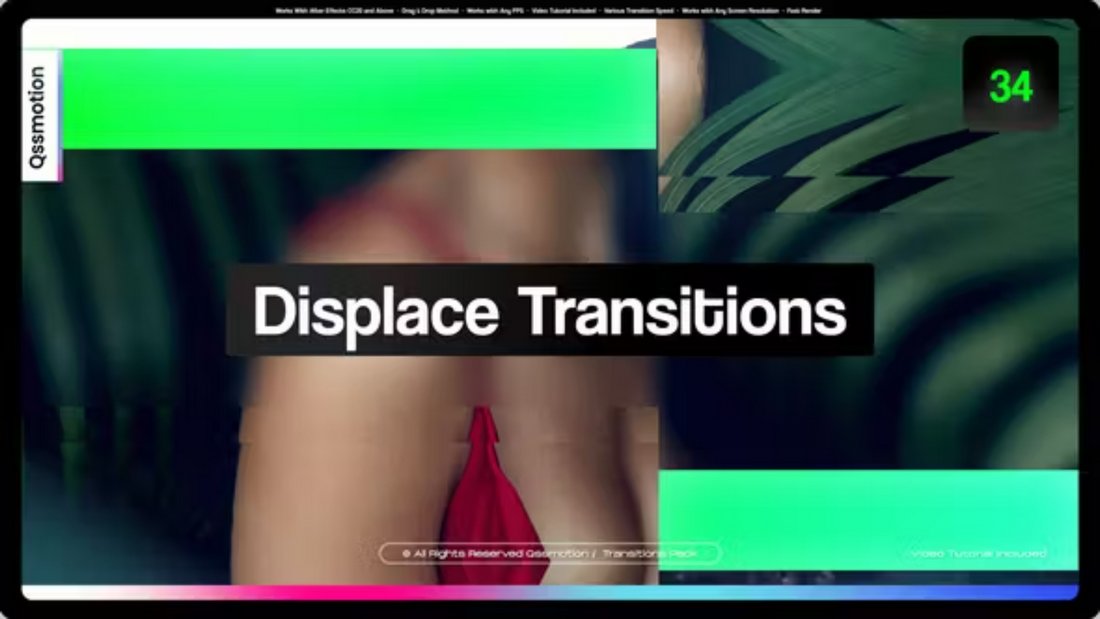 Displace After Effects Glitch Transitions