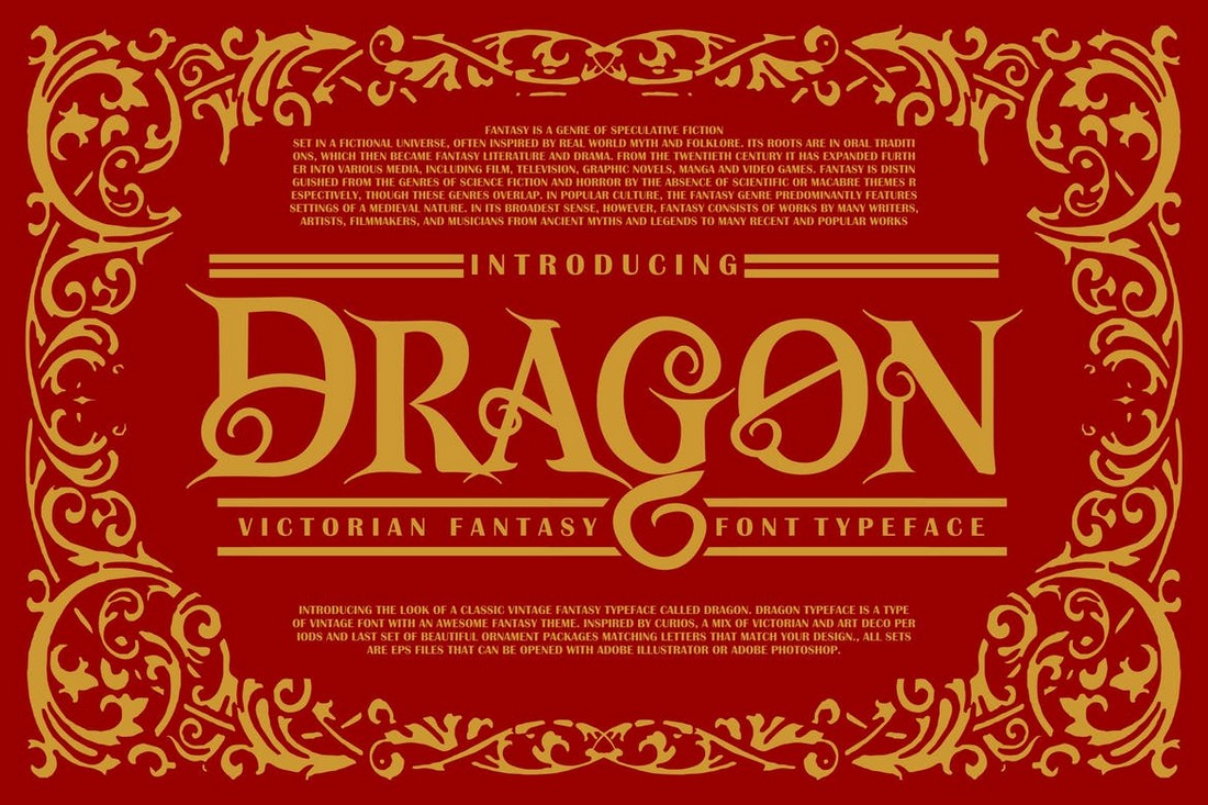 Dragon - Victorian Style Art Nouveau Font