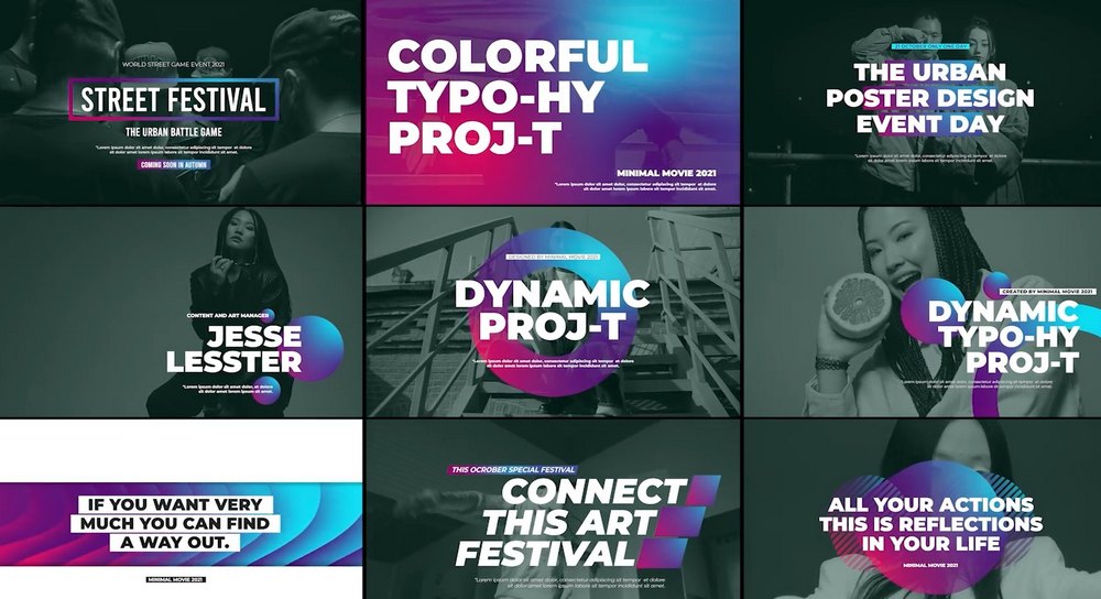 Dynamic Colourful Premiere Pro Title Templates