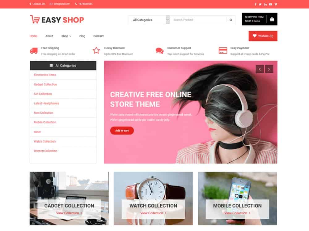 Easy Shop - Free Online Store WordPress Theme