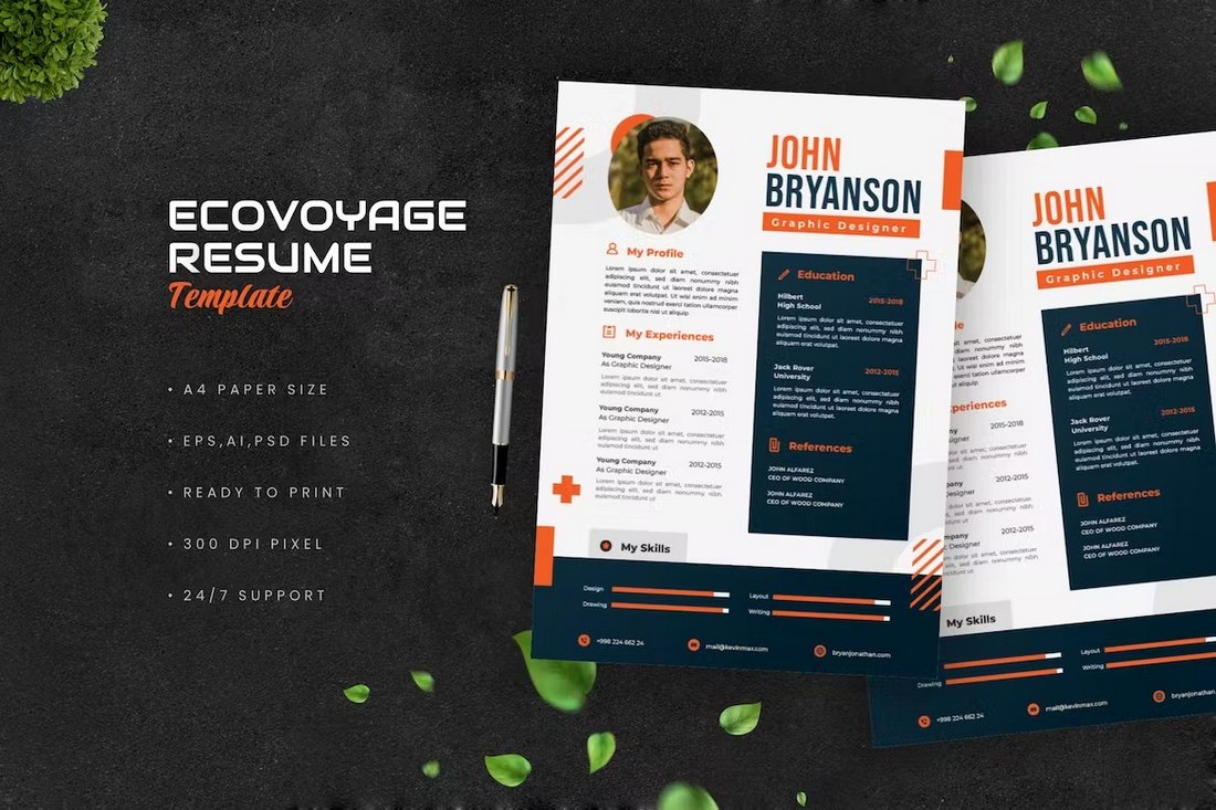 Ecovoyage - Modern Resume for Designers