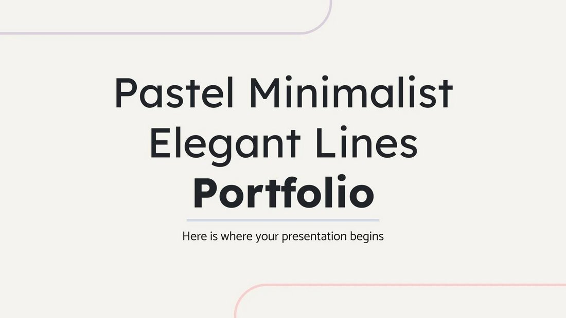 Elegant Lines Free Google Slides Portfolio Template