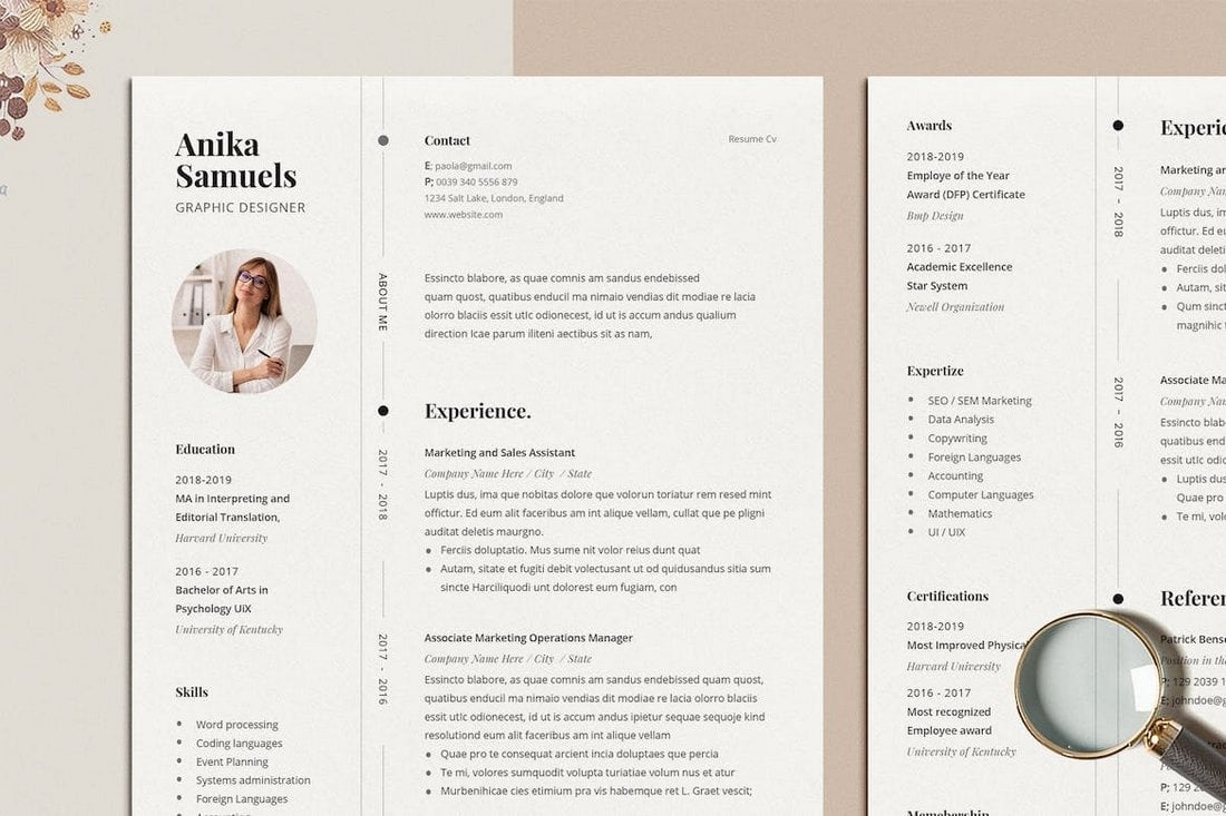 Elegant Resume and Cover Letter Template INDD