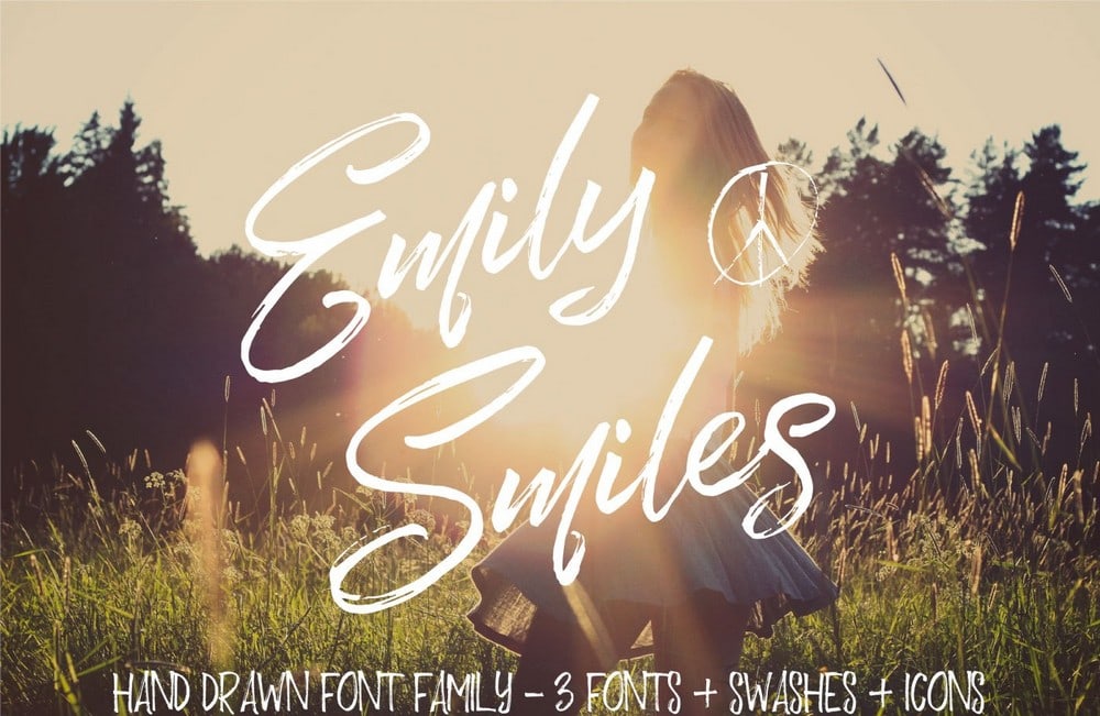 Emily Smiles - Handmade Brush Wedding Font