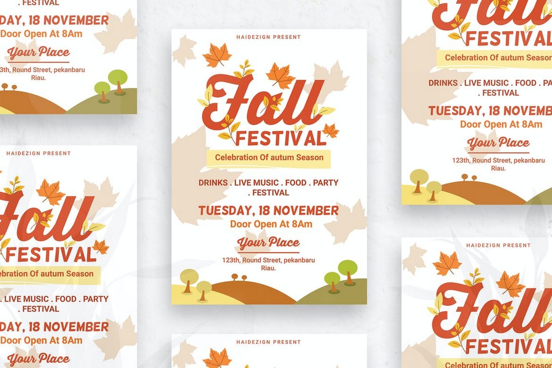 Fall Festival Flyer Template PSD