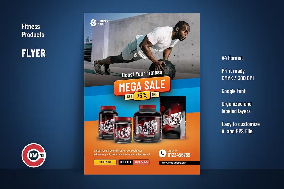 Fitness Product Flyer Template