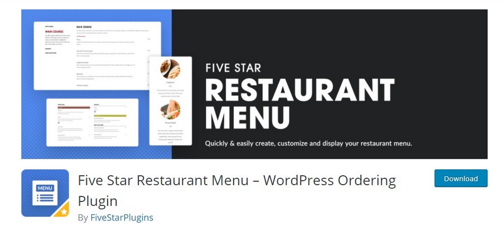 Five Star Restaurant Menu