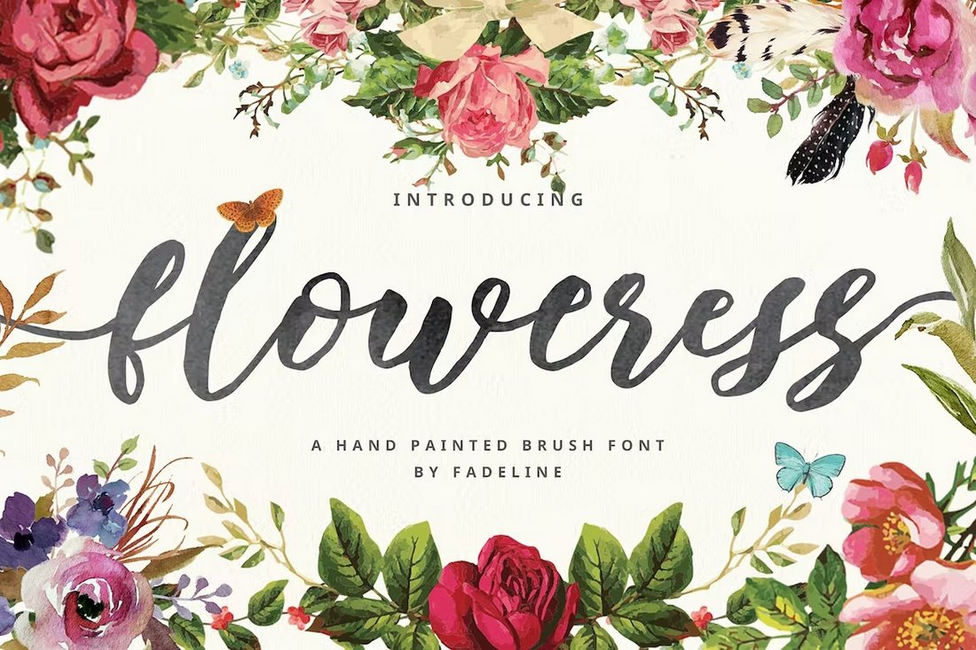 Floweress - Hand Painted Brush Calligraphy Font