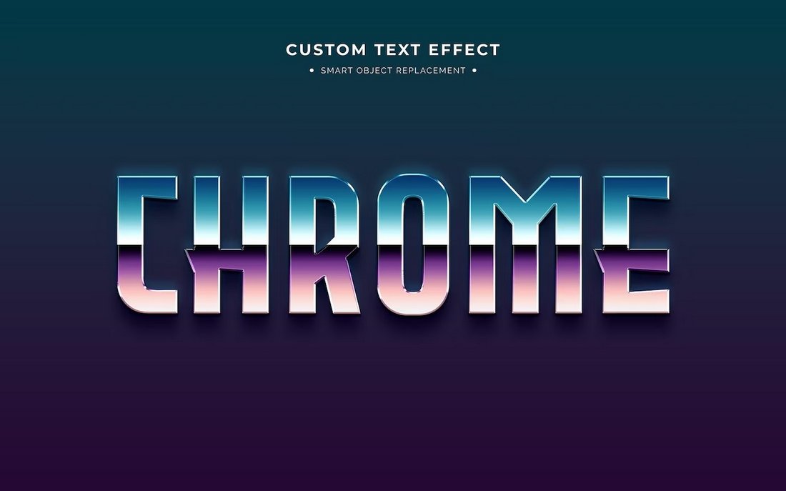 Fre Retro Chrome Photoshop Text Effect