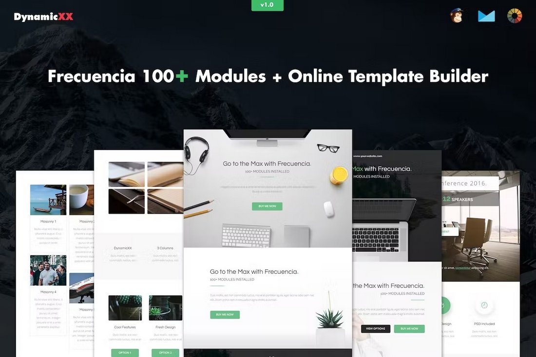 Frecuencia - 100+ Modules MailChimp Email Template