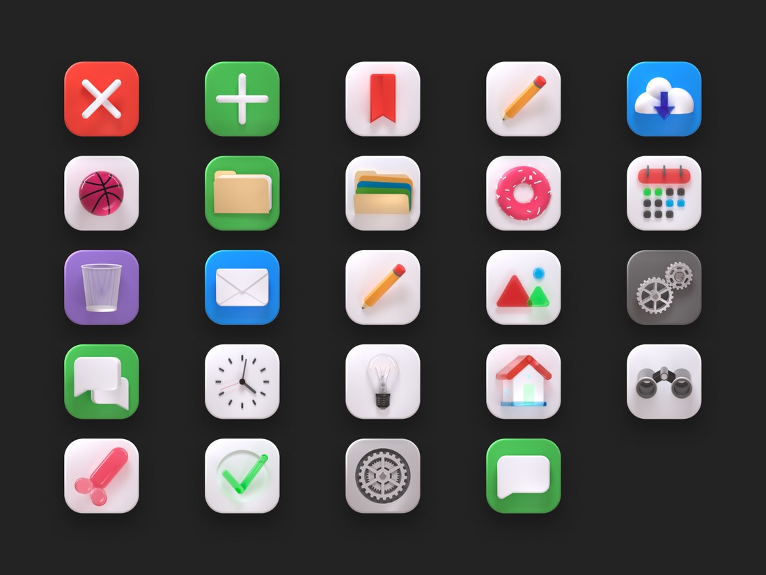 Free 3D iOS Icons Pack