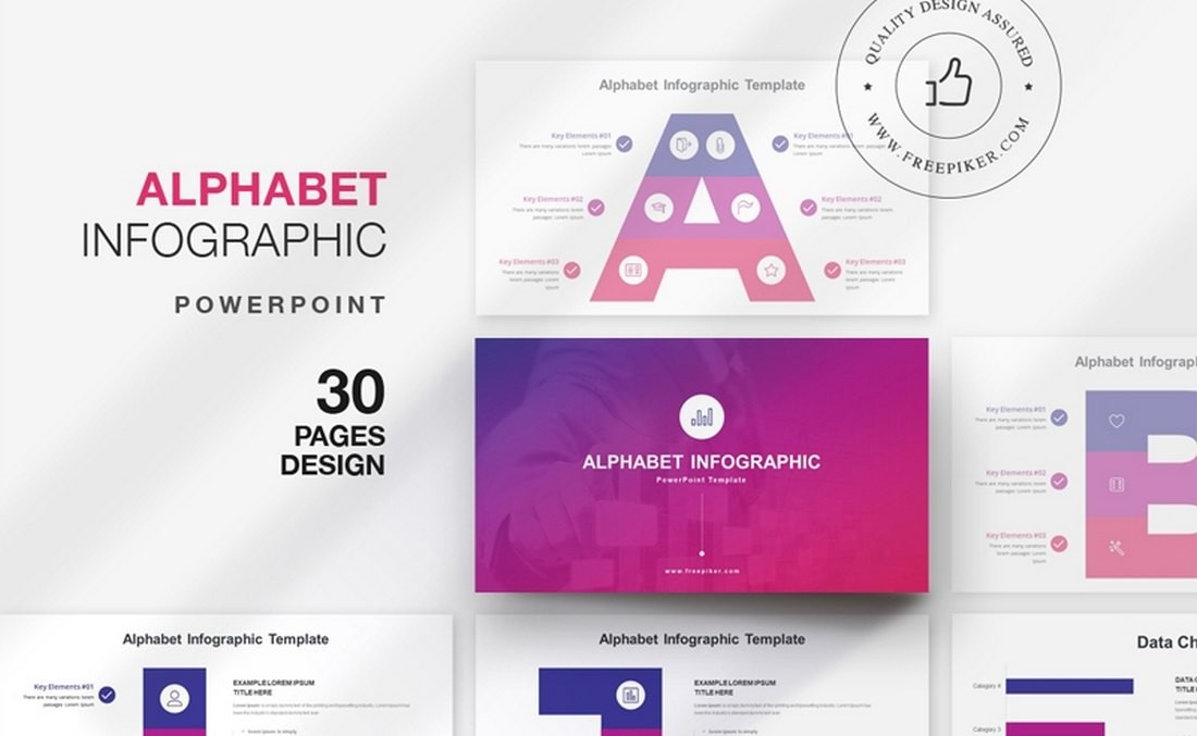 Free Alphabet Infographic PowerPoint Template