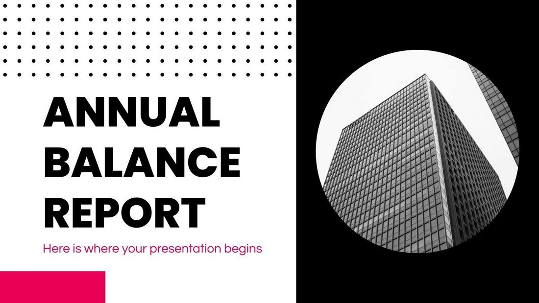 Free Annual Balance Report PowerPoint Template