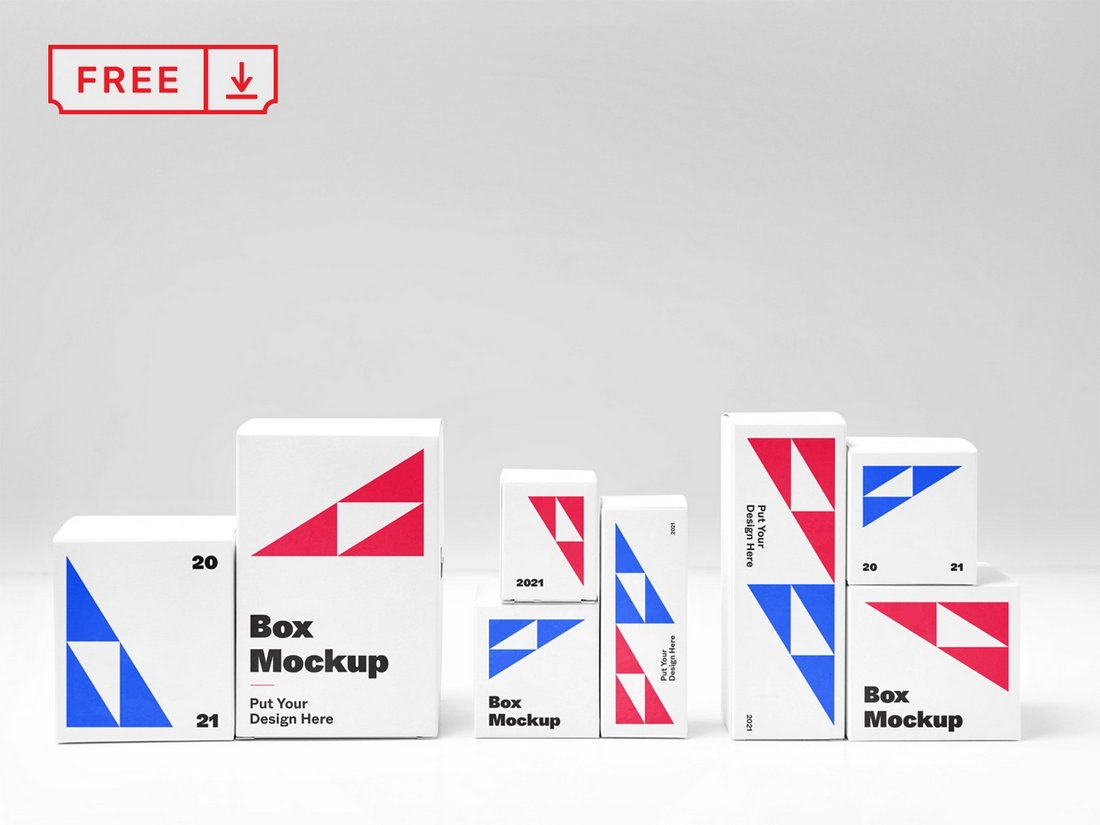 Free Box Set Photoshop Mockup Templates