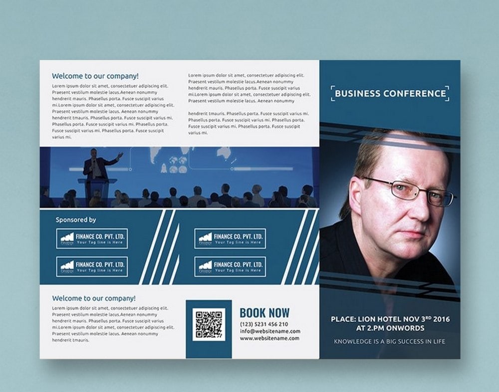 Free Business Event Tri-Fold Brochure Template