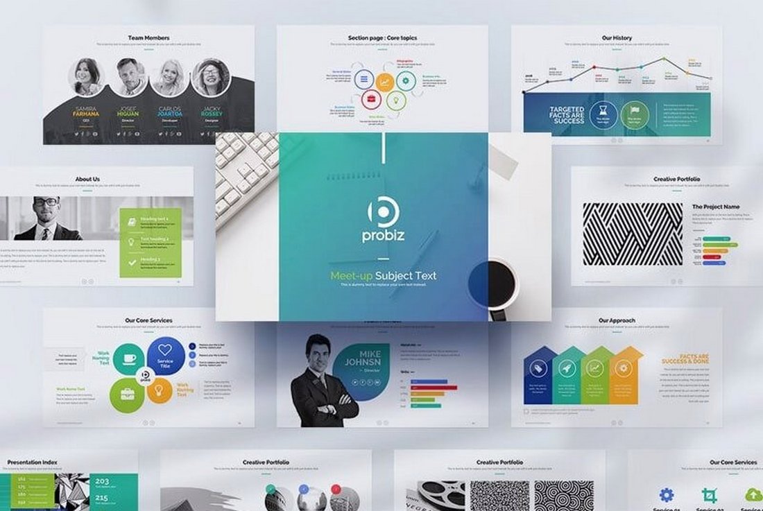 Free Business Profile Animated Keynote Template