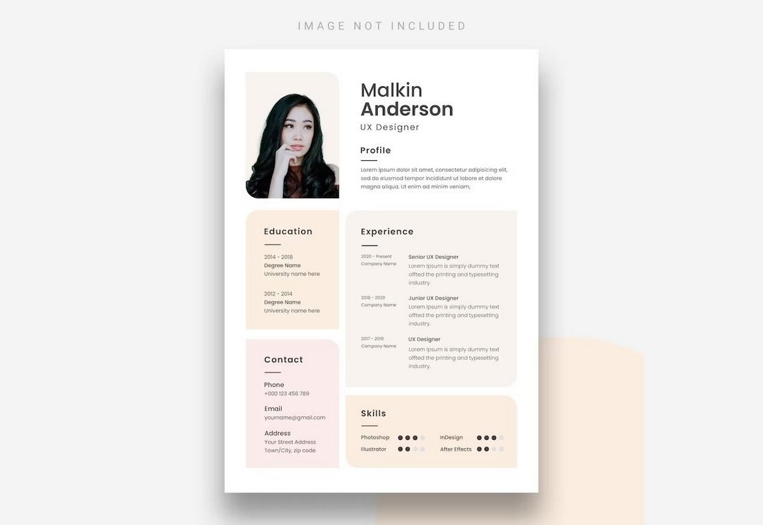 Free Colorful Resume for UX Designers