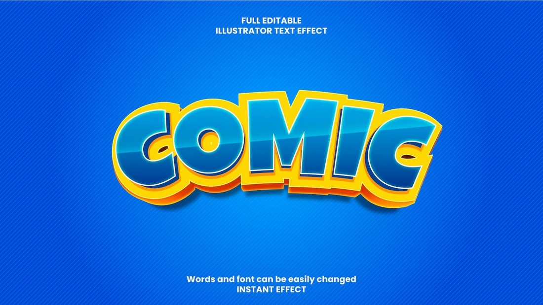 Free Comic 3D Text Effect for Illustrator