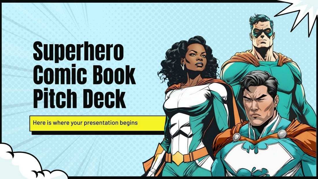 Free Comic Book Pitch Deck PowerPoint Template