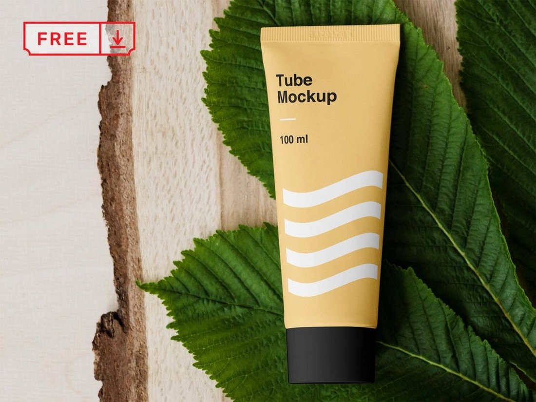 Free Cosmetic Tube Mockup