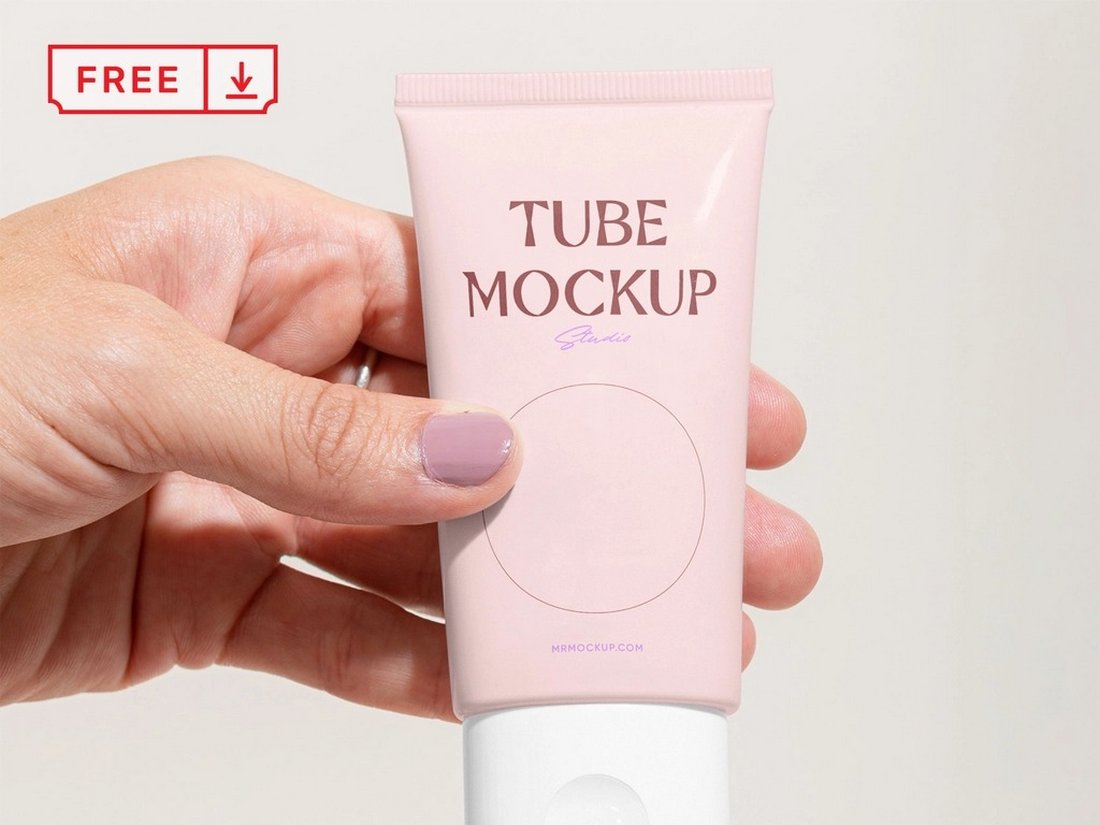 Free Cosmetic Tube PSD Mockup