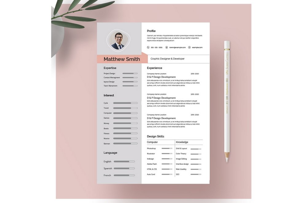 Free Creative Resume Template for InDesign