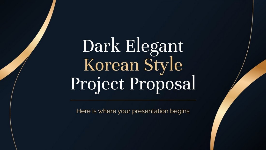 Free Dark Elegant Project Proposal Presentation