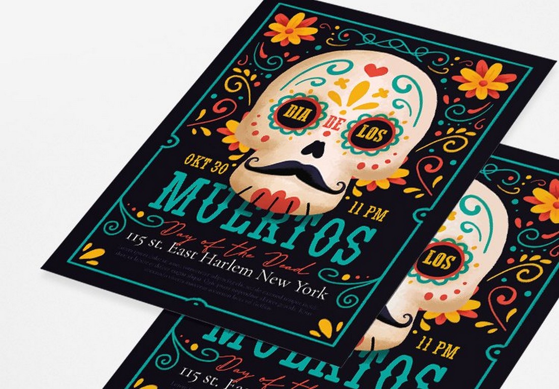 Free Dia De Los Muertos Festival Flyer Template